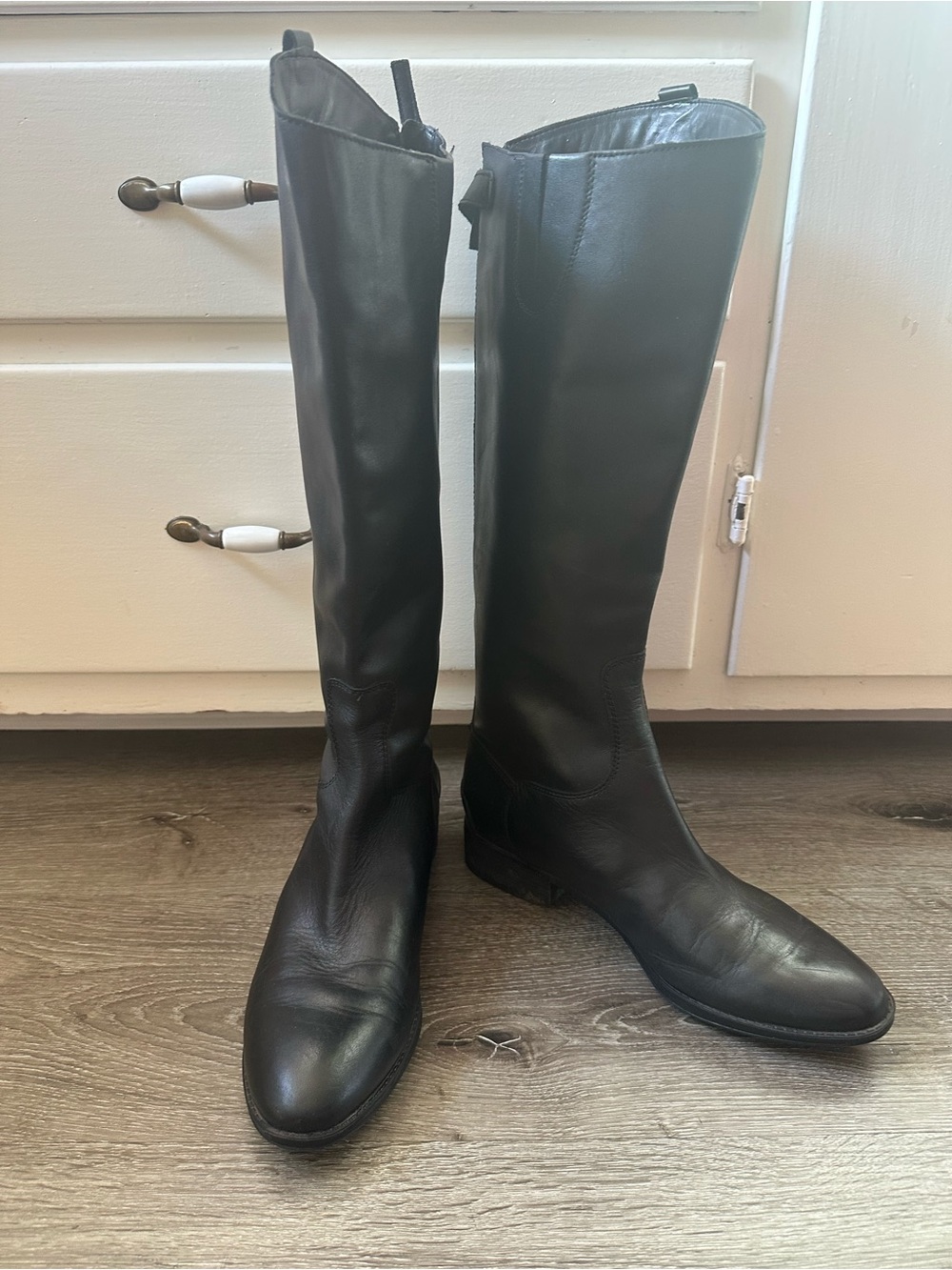 Sam Edelman Black Leather Tall Riding Boots